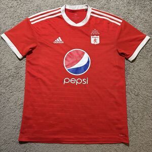 América de Cali 2018-19 Adidas Soccer Jersey Pepsi Sponsor Red Men’s Size Med